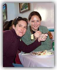 Jen and her friend Kerri try out some Nicaraguan food