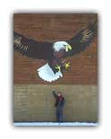 A mural of an Eagle on the Menominee Indian Reservation