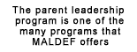 Parent leadership program, one of the many different programs that MALDEF offers.