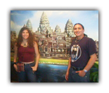 Stephanie and Nick pose before the magical Angkor Watt 